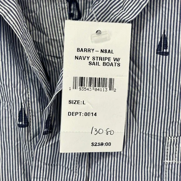 Frank & Eileen Navy and White Button Down Shirt - Picture 4 of 12